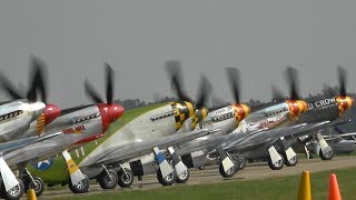 P51 Mustangs  EAA AirVenture Oshkosh 2019  Tribute to Bud Anderson [upl. by Marnia]