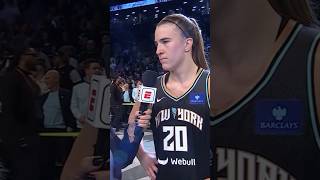 Sabrina Ionescu postgame sideline interview [upl. by Fiedling]