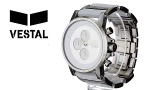 Vestal Mens Plexi Acetate Chronograph White Watch [upl. by Nylirehs]