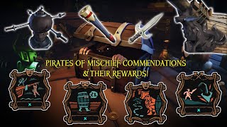 ALL NEW PIRATES OF MISCHIEF COMMENDATIONS amp REWARDS  Sea Of Thieves [upl. by Shiau127]