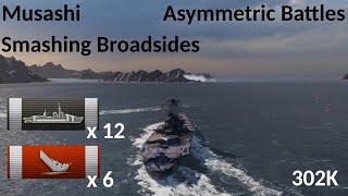 World of Warships  Asymmetric Battles  Musashi  302K [upl. by Goodrow777]