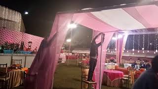 How to Make Wedding Mandap by Flower and cloth Decoration [upl. by Irab]