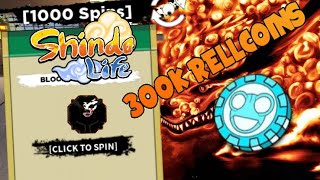 NOVOS CÓDIGOS 1000 SPINS e 300K RELL COINS UPDATE 210 no SHINDO LIFE shinobi life 2  ROBLOX [upl. by Yrovi113]