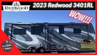 TOUR and SPECIFICATIONS of the REDWOOD 3401RL 5th Wheel Walk Through at Tampa RV Supershow [upl. by Ahsina]