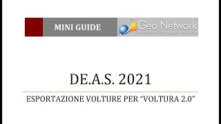 DEAS esportazione volture per Voltura 2 0 [upl. by Khano575]