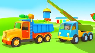 Helper Cars amp the track for kids Kids cartoon with trucks [upl. by Storm]