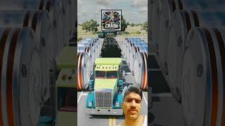 mixed doubles flatbed trailer vs buses carsh trucks vs bollards beamngdrive game shorts beamng [upl. by Rocky]