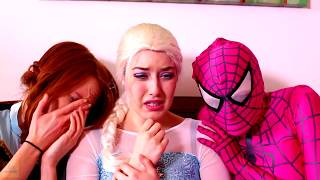 Spiderman Frozen Elsa amp Anna and Pink Spidergirl vs Ghost Funny Superhero Movie in Real Life [upl. by Greg959]