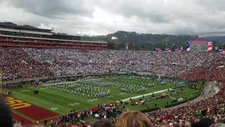 Rose Bowl 2017 National Anthem and B2 stealth bomber flyover USC vs Penn State [upl. by Ahsienek]