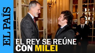 ARGENTINA  El Rey se reúne con Javier Milei un día antes de su toma de posesión  EL PAÍS [upl. by Attelra]