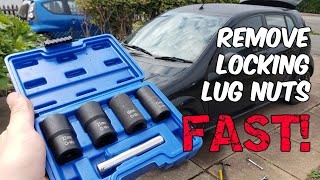 Remove Locking Lug Nuts from ANY Car or Truck  Without Keys [upl. by Peery]