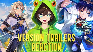 Reacting to ALL Genshin Impact Version Trailers v10  v45 [upl. by Latsryc603]