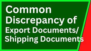 common discrepancy  discrepancy of export documents I discrepancy meaning  what is a discrepancy [upl. by Marin871]