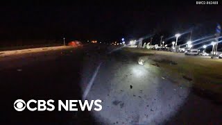 Bodycam footage shows intense moment officer arrives at deadly crash [upl. by Peonir]