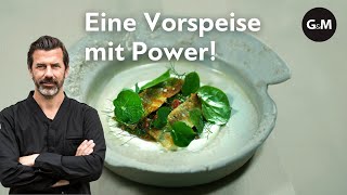 Sardinen mit Kräutervinaigrette von Andreas Caminada  GaultMillau Schweiz [upl. by Uah529]