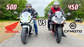 2023 CFMOTO 450SS vs Honda CBR500R Drag Racing [upl. by Leonanie]