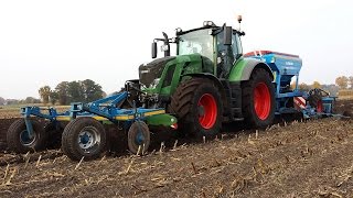 Fendt 826 met frontcultivator en Lemken compact Solitair 9 en 1100kg AGRIbumper Trekkerweb [upl. by Sung]