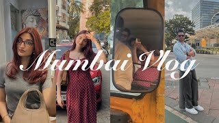 MUMBAI VLOG🤎 dyed my hair red🍒 hill road shopping  cafes amp more  Farheen amp Salman [upl. by Ahkeber]