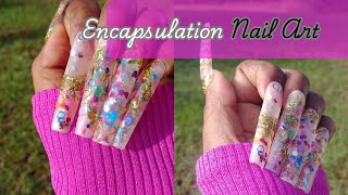 Encapsulated Nail Art nails nailartoftheday easynailartdesignsforbeginners naildesign [upl. by Evoy]