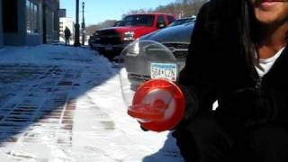 Bubbles dont pop in the cold in Montevideo MN [upl. by Sanderson]