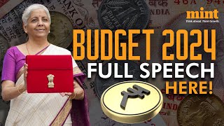 Budget 2024 FM Nirmala Sitharamans Full Budget Speech WITH CHAPTERS  Income Tax LTCG amp More [upl. by Vickey]