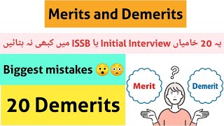 How to write merits and demerits  20 demerits examples for initial interview and ISSB [upl. by Alessig337]