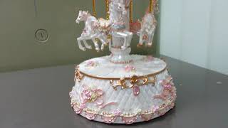 Luxury Luminous Carousel Moving Horses Music Box CS0319 [upl. by Buskirk96]