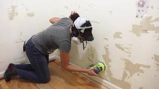 How to Remove Wallpaper Easily and Repair the Drywall  PART 1 of 3  Thrift Diving [upl. by Nabala486]