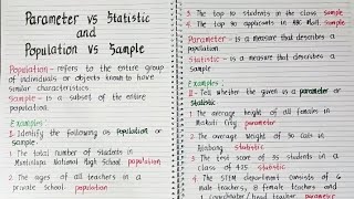 Statistics amp Probability  PARAMETER vs STATISTIC POPULATION vs SAMPLE  Grade 11 [upl. by Rovner]