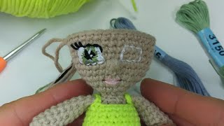 👀 КАК ВЫШИТЬ ГЛАЗА ВЯЗАНОЙ КУКЛЕ👁️ HOW TO EMBROIDER EYES ON CROCHET DOLL [upl. by Aihsak]