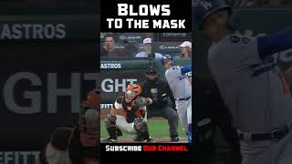 MLB  Blows to The mask baseball MLB Beisbol [upl. by Hamforrd]