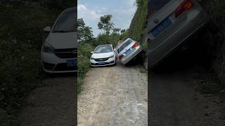 Car flying over the eaves and walls narrow road car meeting skills 😱 viralvideo skills shorts [upl. by Lavella42]