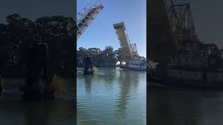 Isleton Bridge opening while fishing bayareafishing lovefishing bridge bass boat fishing bass [upl. by Girhiny]