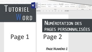 Word  Numérotation Personnalisée des Pages [upl. by Niel]