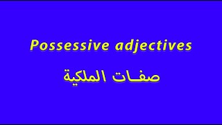 Possessive Adjectives  صفات الملكية [upl. by Brasca]