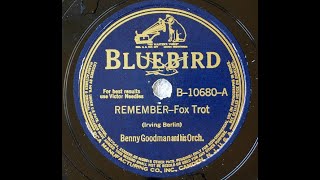 Benny Goodman amp His Orchestra quotRememberquot Irving Berlin song Fletcher Henderson arrangement 1936 [upl. by Tloc]