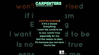 Carpenters  Top of the World  Karaoke Version [upl. by Akinam9]