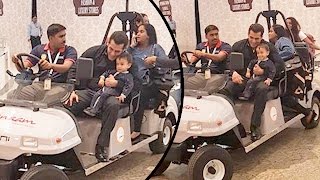 Salman Khan With Baby Ahil Makes A Grand Entry While Leaving For Dabangg Tour [upl. by Peg]