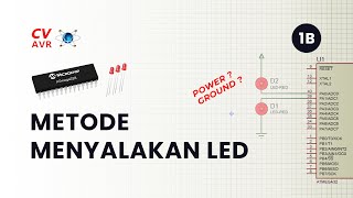 Metode Menyalakan LED ATmega32  Proteus 8 [upl. by Babbie]