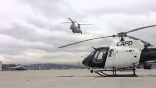 Military helicopter at LAPD Heliport [upl. by Eiramllij]