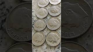 Moedas antigas one dime 1966 68 70 75 76 84 99 [upl. by Ibloc]