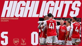 HIGHLIGHTS  Arsenal vs Crystal Palace 50  Gabriel Magalhães 2 Trossard Martinelli 2 [upl. by Rapsac]