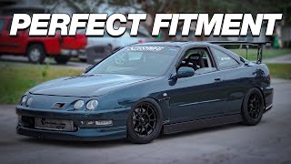 PERFECT FITMENT ON THE INTEGRA  konigwheels Dekagram Wheels Install [upl. by Naga314]