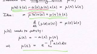 Scalar linear firstorder ODE Variation of Constants [upl. by Euh]