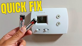 How to Change Batteries in Honeywell Home Thermostat 2024  Quick Video [upl. by Ahtekahs]