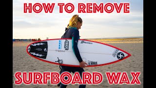 HOW TO REMOVE SURFBOARD WAX FROM A SURFBOARD  PRO TIPS  LAKEY PETERSON [upl. by Saidel592]