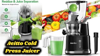 Aeitto Cold Press Juicer Whole Vertical Juicer Slow Masticating Juicer Machines [upl. by Fruma]