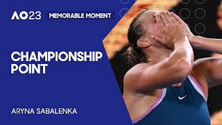 Championship Point  Aryna Sabalenka Claims her Maiden Grand Slam Title  Australian Open 2023 Final [upl. by Aseram]