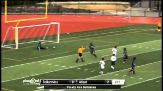 Bellarmines Matt DeQuiroz scores on the penalty kick cutting the lead for Alisal to 1 [upl. by Inanak]