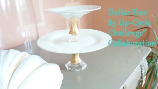 Dollar Tree 5 UpCycle Challenge Collaboration  Youtubesisterhood Home Decorist [upl. by Ydurt]